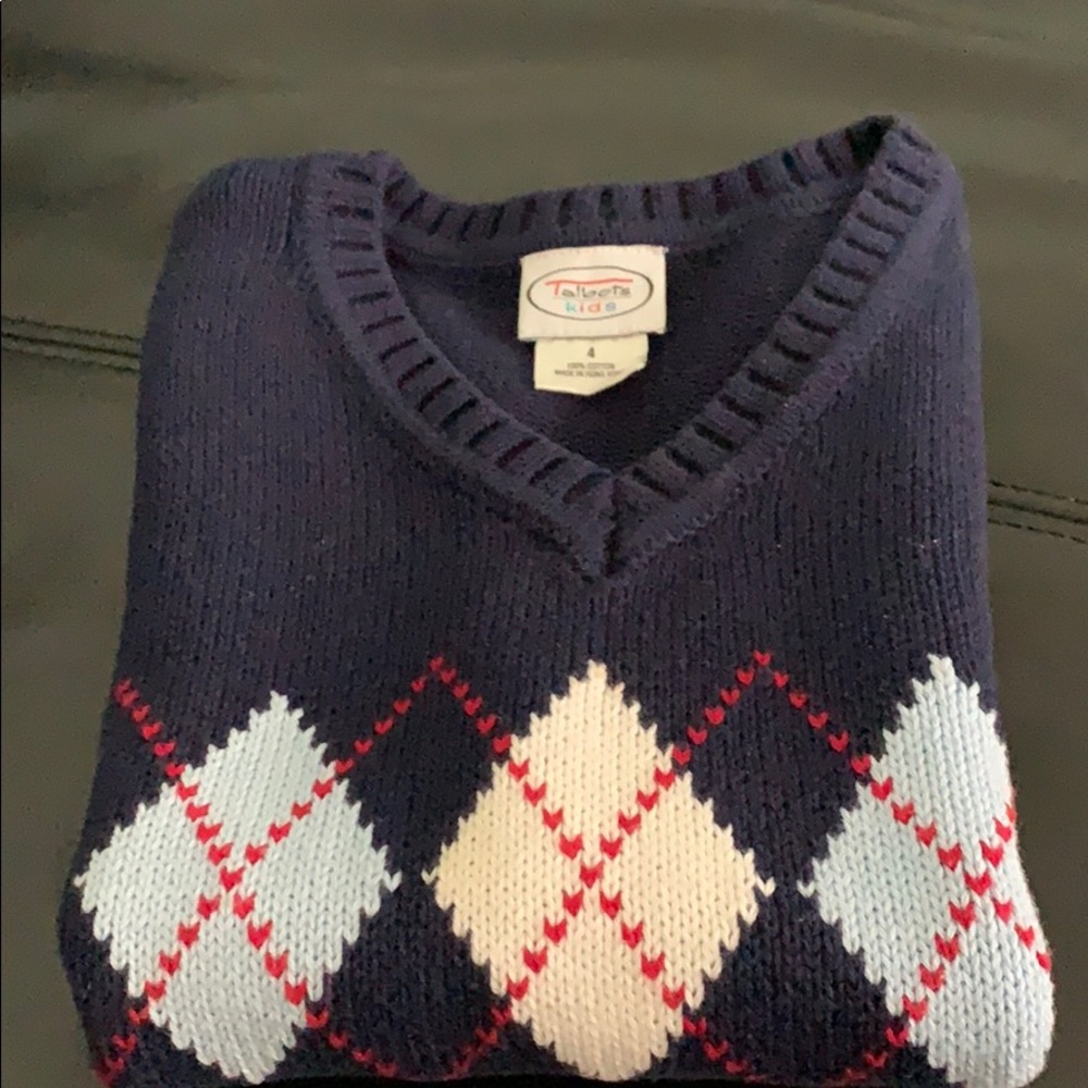 Talbot’s kids Argyle Navy Blue sleeveless Vest